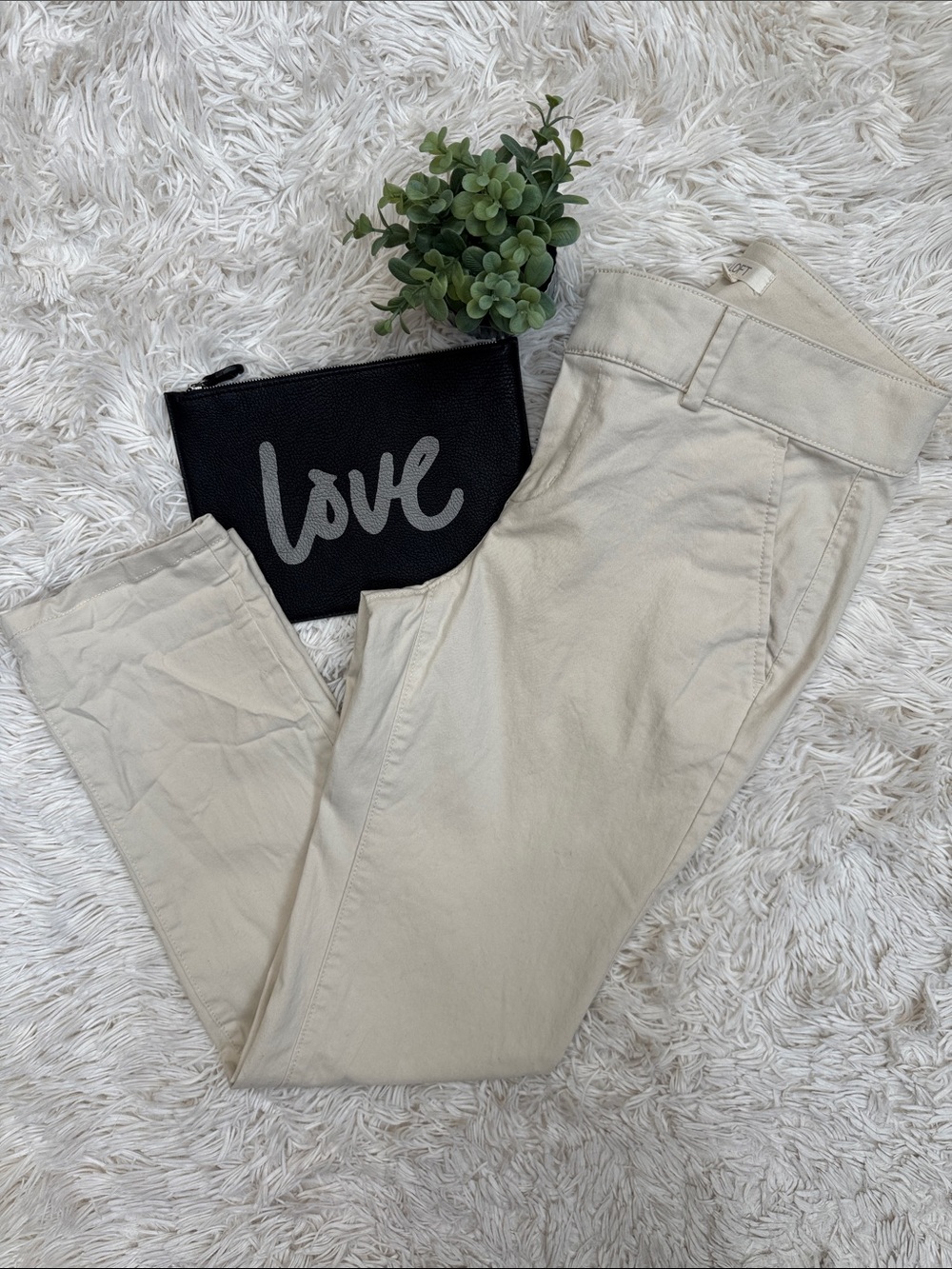 Loft Cropped Chinos 💗 Cream